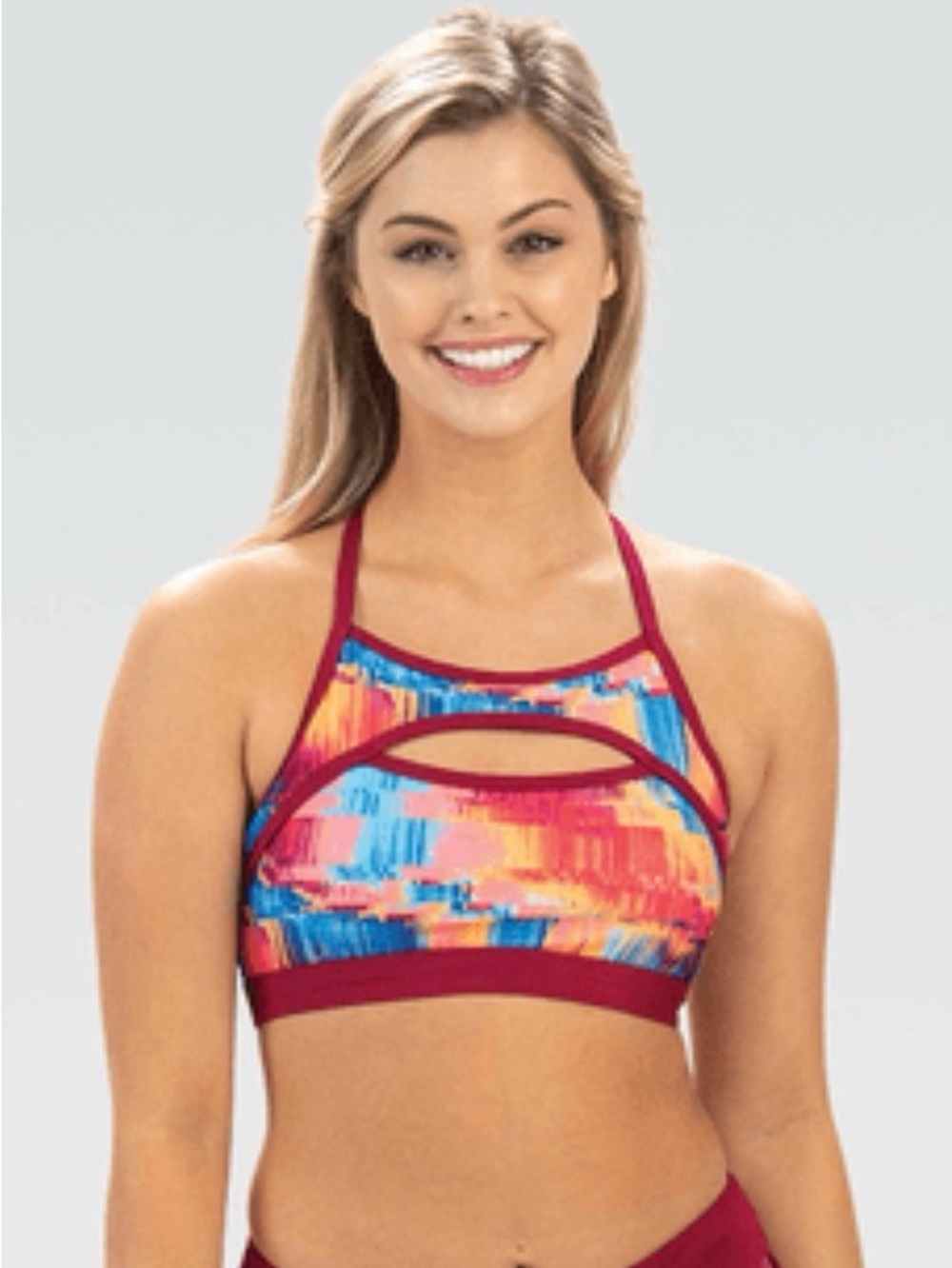 UGLIES revive technicolor dreams t strap bikini swimsuit beach top S XS